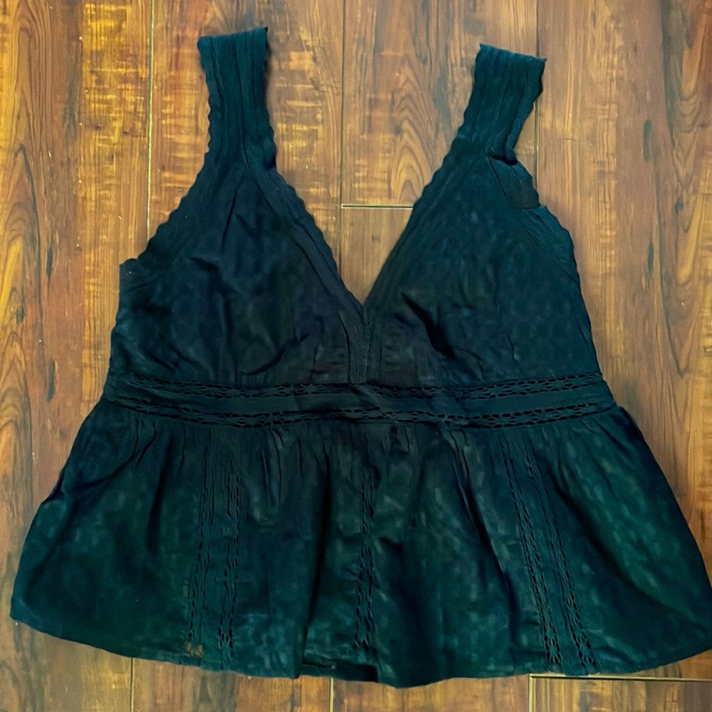 Black American Eagle Outfitters babydoll tank, size medium.